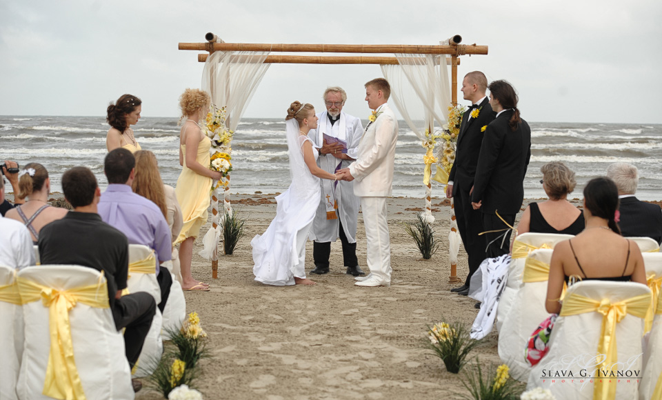 Wedding Ceremony on Galveston Beach